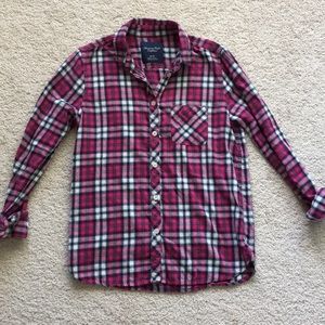 AE pink checkered flannel, XS